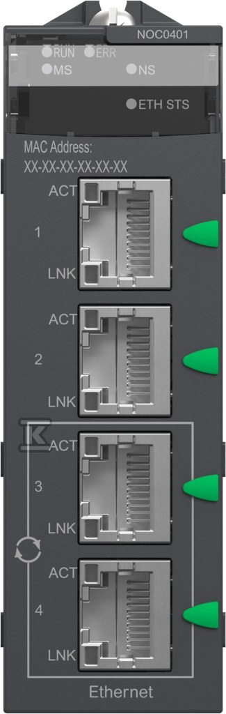 Moduł komunikacyjny Ethernet, 4 x RJ45 - BMXNOC0401